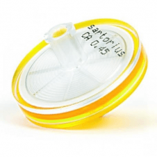 16555--------GUK Sartorius Minisart NML syringe filter sterile (gamma irradiated) 28mm diameter 0.45µm pore size surfactant free cellulose acetate SFCA membrane with female luer lock inlet and male luer lock outlet