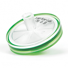 16592--------GUK Sartorius Minisart NML syringe filter sterile (gamma irradiated) 28mm diameter 0.8µm pore size surfactant free cellulose acetate SFCA membrane with female luer lock inlet and male luer lock outlet