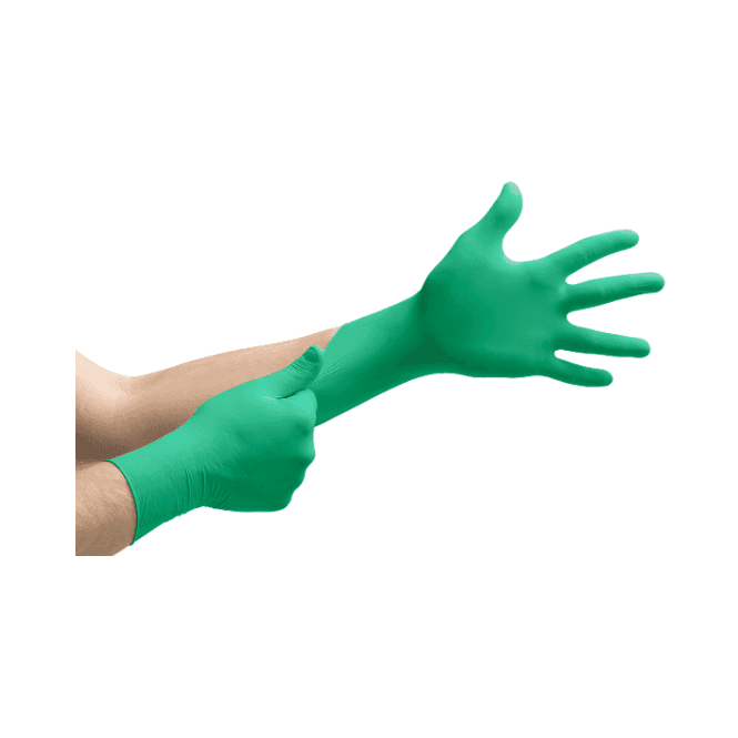 Ansell Microflex 73-847 Ergoform green neoprene powder free disposable examination glove extra large (size 9.5-10)