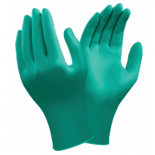 TouchNTuff 92-500 green nitrile powdered disposable examination glove small (size 6.5-7)