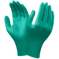TouchNTuff 92-600 green nitrile powder free disposable examination glove large (size 8.5-9)