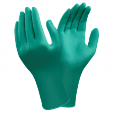 TouchNTuff 92-605 green nitrile long powder free disposable examination glove large (size 8.5-9)