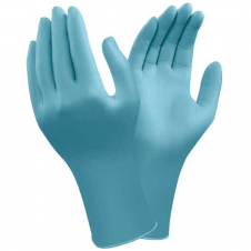 TouchNTuff 92-665 blue nitrile long powder free disposable examination glove medium (size 7.5-8)