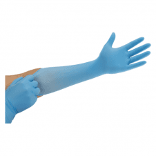 TouchNTuff 93-163 blue nitrile extra long powder free disposable examination glove small (size 6.5-7)