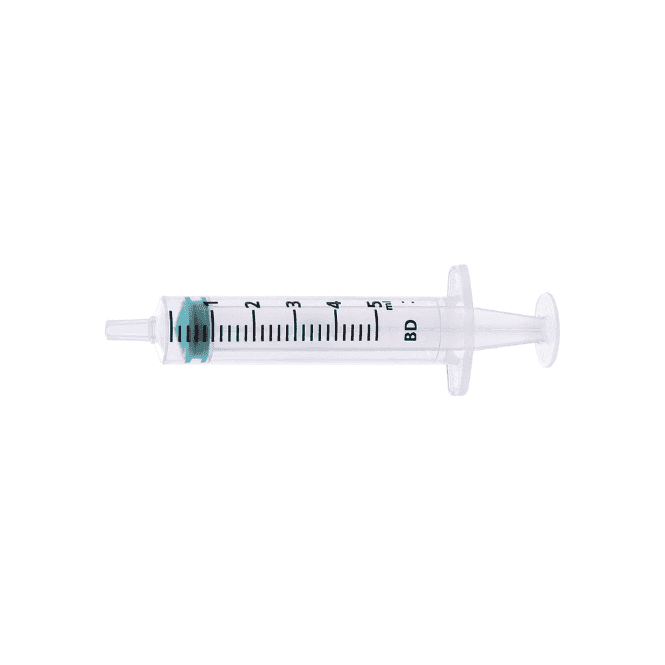 Becton Dickinson BD Emerald 307731 5ml concentric luer slip tip sterile disposable 3-piece hypodermic syringe