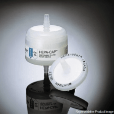 Whatman 6702-3600 HEPA-CAP 36 venting capsule filter 0.3um particle retention 36mm glass microfiber GMF filter media with 1/4" to 3/8" SB inlet and 1/4" to 3/8" SB outlet
