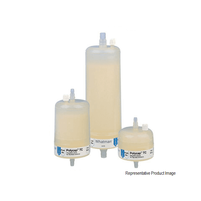 Cytiva Whatman 6717-7510 Polycap TC 75 capsule filter dual layer 1um / 1um pore size 75mm polyethersulfone PES filter media with 3/8