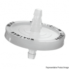 Whatman 6723-5000 HEPA-VENT 50 venting disc filter 0.3um particle retention size 16cm2 50mm glass microfiber GMF filter media with 1/4" to 3/8" SB inlet and 1/4" to 3/8" SB outlet