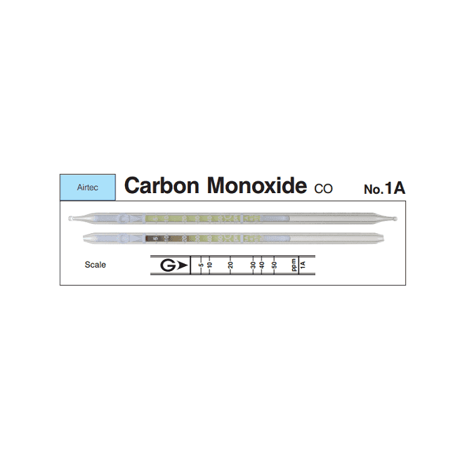 Gastec Airtec No. 1A Carbon Monoxide compressed breathing air detector tube 5 - 50 ppm CO
