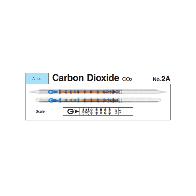 Gastec Airtec No. 2A Carbon Dioxide compressed breathing air detector tube 250 - 3000 ppm CO₂