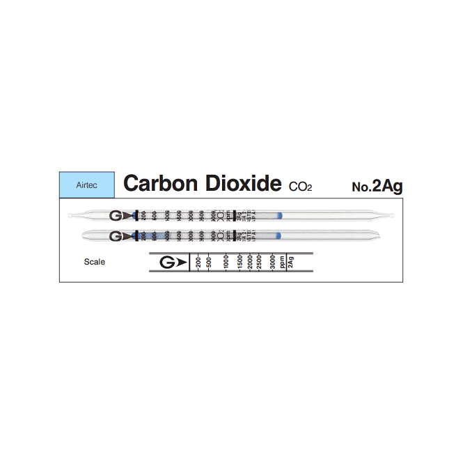 Gastec Airtec No. 2Ag Carbon Dioxide compressed breathing air detector tube 200 - 3000 ppm CO₂