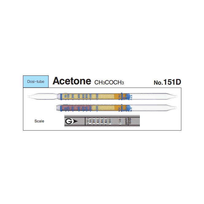 Gastec No. 151D Acetone Dosi-tube long term measurement gas detector tube 5 - 1500 ppm CH3COCH3