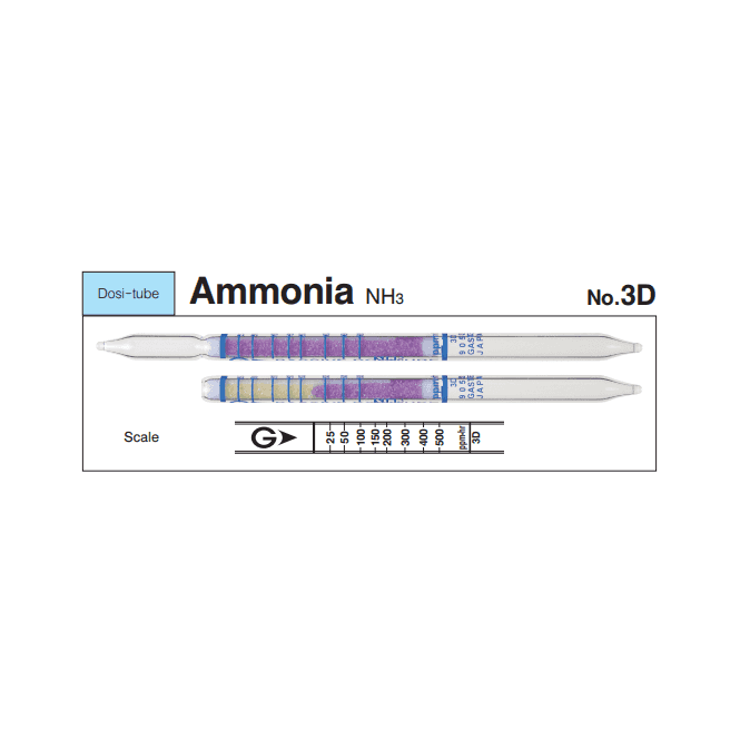 Gastec No. 3D Ammonia Dosi-tube long term measurement gas detector tube 2.5 - 1000 ppm NH3