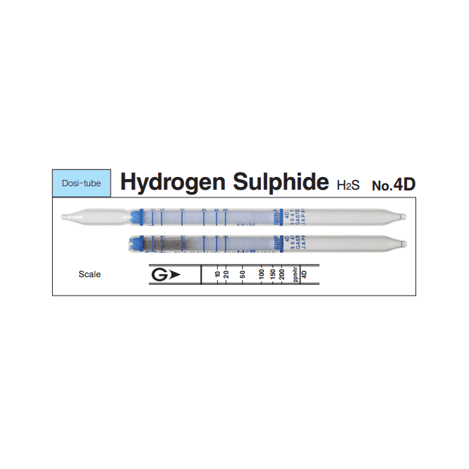 Gastec No. 4D Hydrogen Sulphide Dosi-tube long term measurement gas detector tube 0.2 - 200 ppm H2S