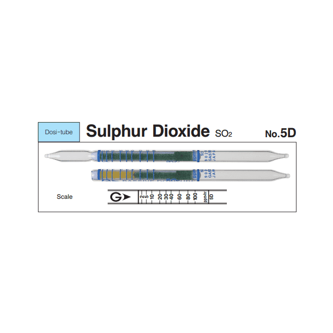 Gastec No. 5D Sulphur Dioxide Dosi-tube long term measurement gas detector tube 0.2 - 100 ppm SO2