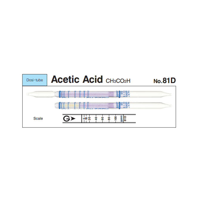 Gastec No. 81D Acetic Acid Dosi-tube long term measurement gas detector tube 0.5 - 100 ppm CH3CO2H