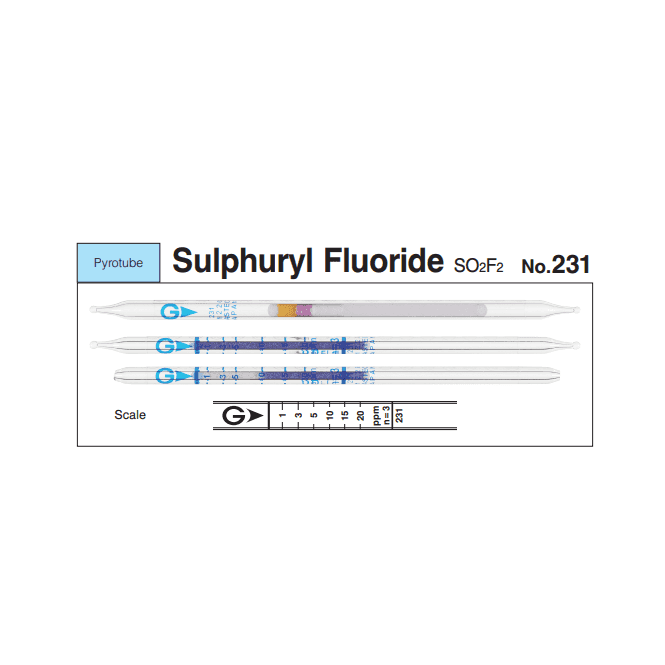 Gastec PYROTEC No. 231 Sulphuryl Fluoride short term measurement gas detector tube 1 - 20 ppm