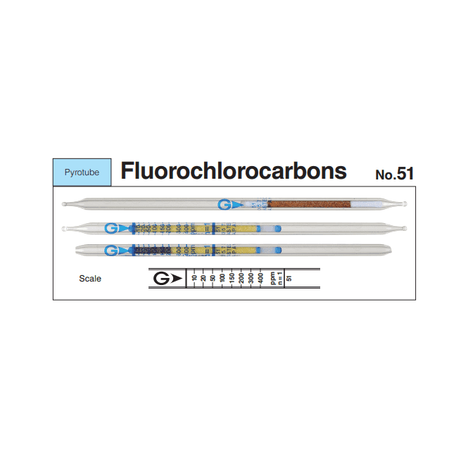 Gastec PYROTEC No. 51 Fluorochlorocarbons short term measurement gas detector tube 10 - 400 ppm