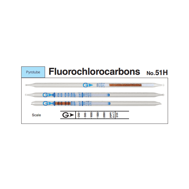 Gastec PYROTEC No. 51H Fluorochlorocarbons short term measurement gas detector tube 250 - 6000 ppm