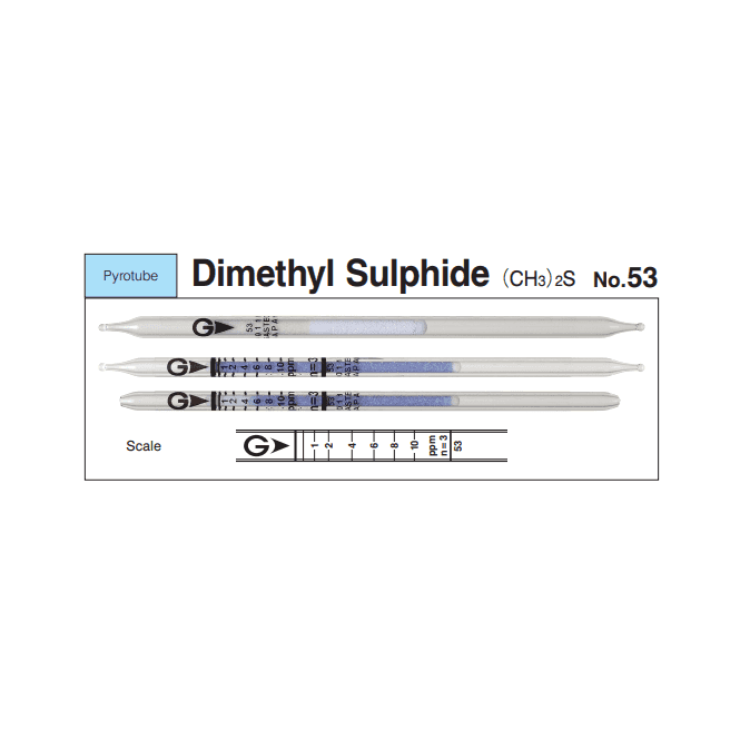 Gastec PYROTEC No. 53 Dimethyl sulphide short term measurement gas detector tube 0.15 - 10 ppm (CH3)2S