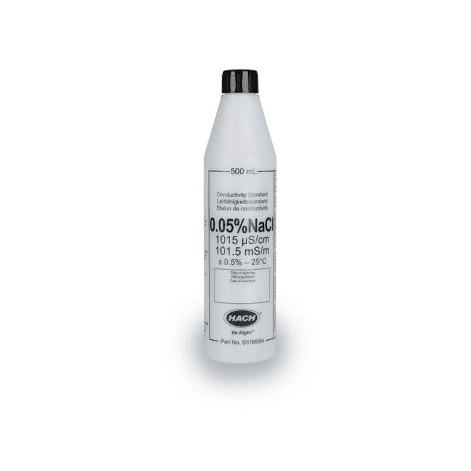 Hach Conductivity Standard Solution Certified Reference Material CRM 1015 µS/cm NaCl 0.05% 500ml