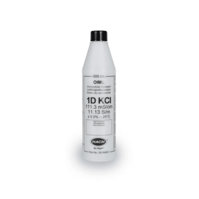 Hach Conductivity Standard Solution Certified Reference Material CRM OIML 111.3 mS/cm KCl 1D 500ml