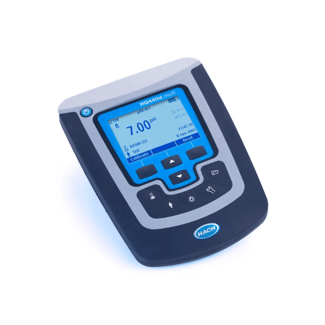 Hach HQ440D Dual Input Multi-Parameter Meter without probe stand for laboratory benchtop pH, conductivity, optical dissolved oxygen, ORP, TDS and ISE