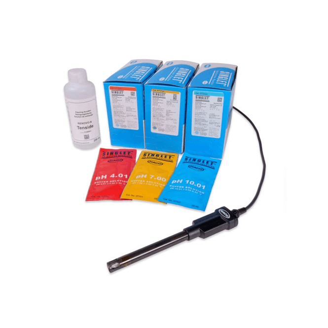 Hach Intellical PHC101 Laboratory low maintenance gel filled pH electrode with 3m cable supplied complete with calibration and maintenance reagents pack