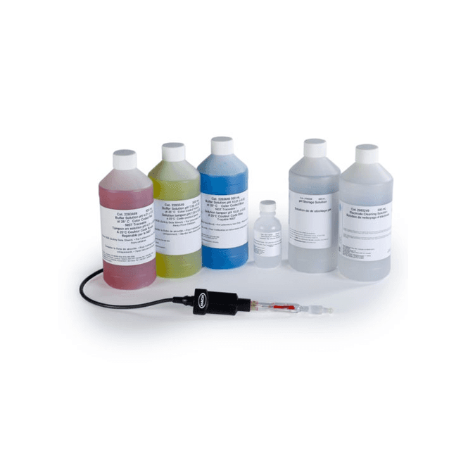 Hach Intellical PHC745 Laboratory clogging media RedRod refillable glass pH electrode with 1m cable supplied complete with calibration and maintenance reagents pack