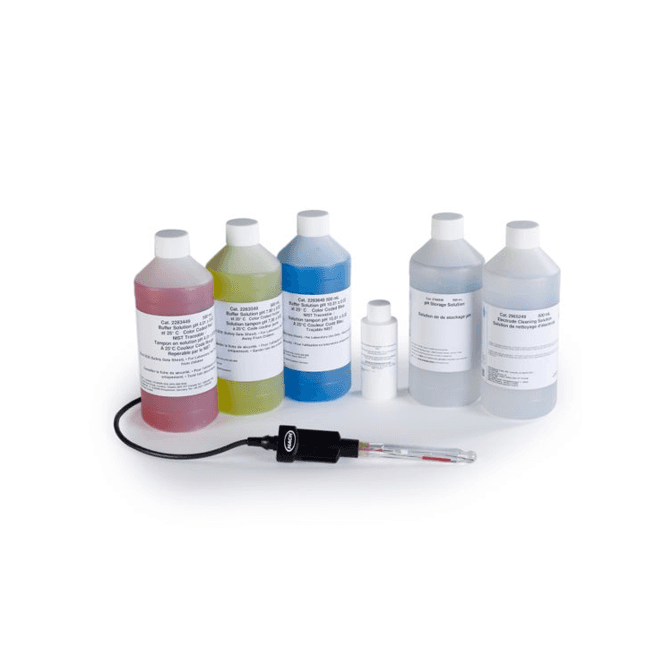 Hach Intellical PHC805 Laboratory general purpose RedRod refillable glass pH electrode with 1m cable supplied complete with calibration and maintenance reagents pack