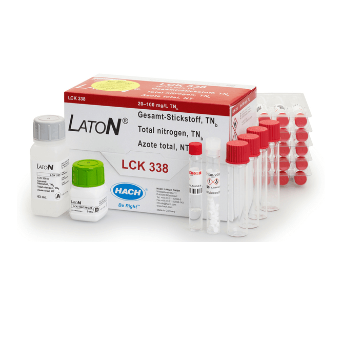 Hach Lange Laton LCK338 Total Nitrogen cuvette test 20 - 100 mg/L TNb