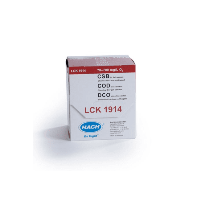 Hach Lange LCK1914 COD chemical oxygen demand cuvette test for salt water 250 - 1000 mg/L O2