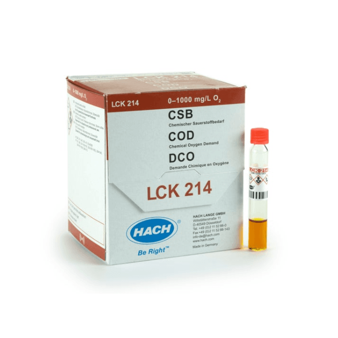 Hach Lange LCK214 COD chemical oxygen demand cuvette test mercury free 0 - 1000 mg/L O2