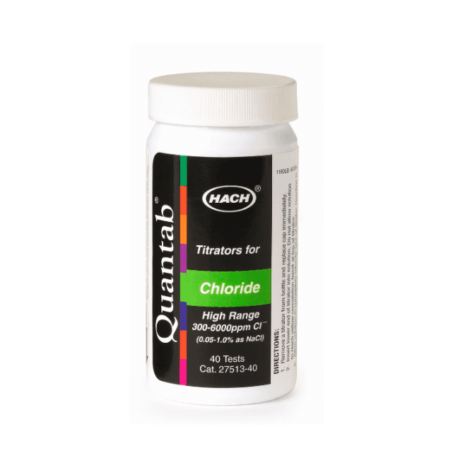Hach Quantab Chloride high range water quality test strip 300 - 6000 mg/L Cl⁻