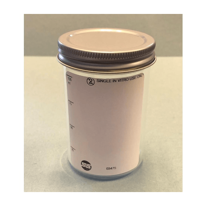 Scientific Laboratory Supplies SLS Select Container 100ml Polystyrene PS Aseptic With Metal Lid & Plain Label
