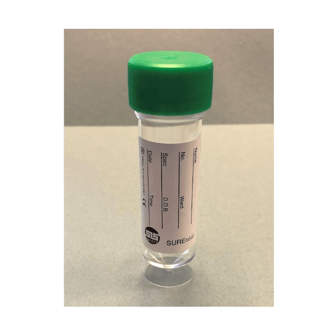 Scientific Laboratory Supplies SLS Select Universal Container Bottle 30ml Polystyrene PS Aseptic Chlamydia With Printed Label