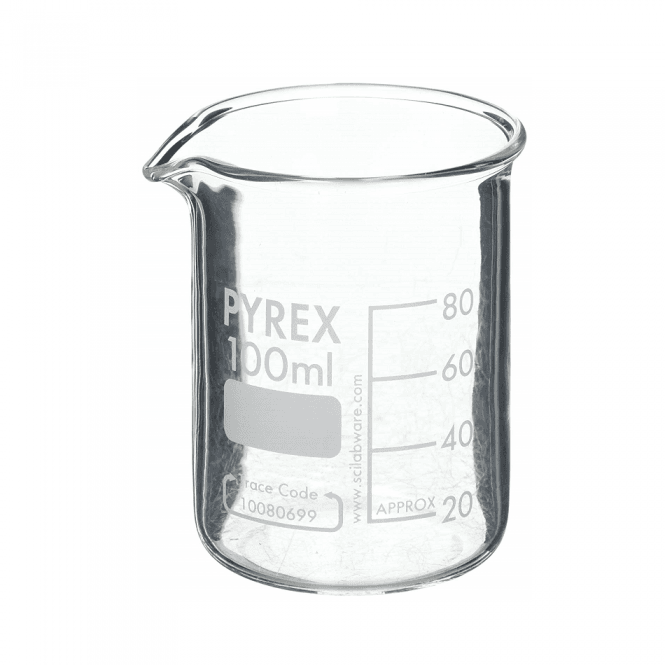 SciLabware Pyrex low form Griffin clear borosilicate glass beaker with spout 800ml capacity