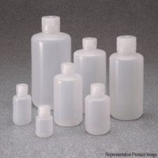 Nalgene 2003-0032 1L natural low density polyethylene (LDPE) narrow mouth neck round general purpose laboratory bottle with polypropylene (PP) screw cap closure