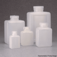Nalgene 2007-0016 500ml natural high density polyethylene (HDPE) wide mouth neck rectangular general purpose laboratory bottle with polypropylene (PP) screw cap closure