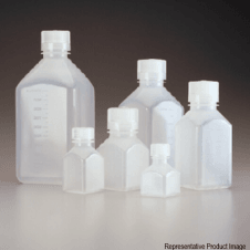 Nalgene 2016-0060 60ml natural polypropylene copolymer (PPCO) narrow mouth neck square graduated general purpose laboratory bottle with polypropylene (PP) screw cap closure
