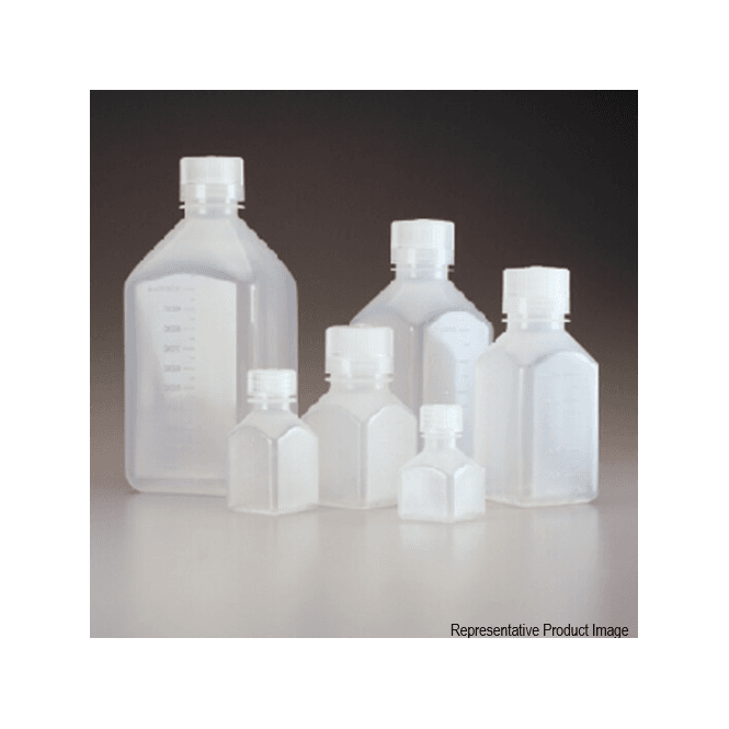 Thermo Scientific Nalgene 2016-0125 125ml natural polypropylene copolymer (PPCO) narrow mouth neck square graduated general purpose laboratory bottle with polypropylene (PP) screw cap closure
