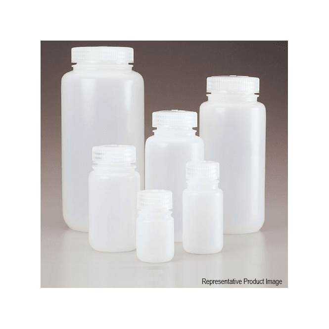 Thermo Scientific Nalgene 2103-0008 250ml natural low density polyethylene (LDPE) wide mouth neck round general purpose laboratory bottle with polypropylene (PP) screw cap closure