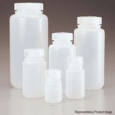 Nalgene 2103-0016 500ml natural low density polyethylene (LDPE) wide mouth neck round general purpose laboratory bottle with polypropylene (PP) screw cap closure