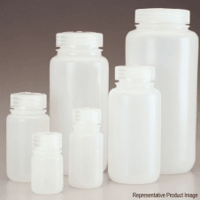 Nalgene 2104-0004 125ml natural high density polyethylene (HDPE) wide mouth neck round general purpose laboratory bottle with polypropylene (PP) screw cap closure