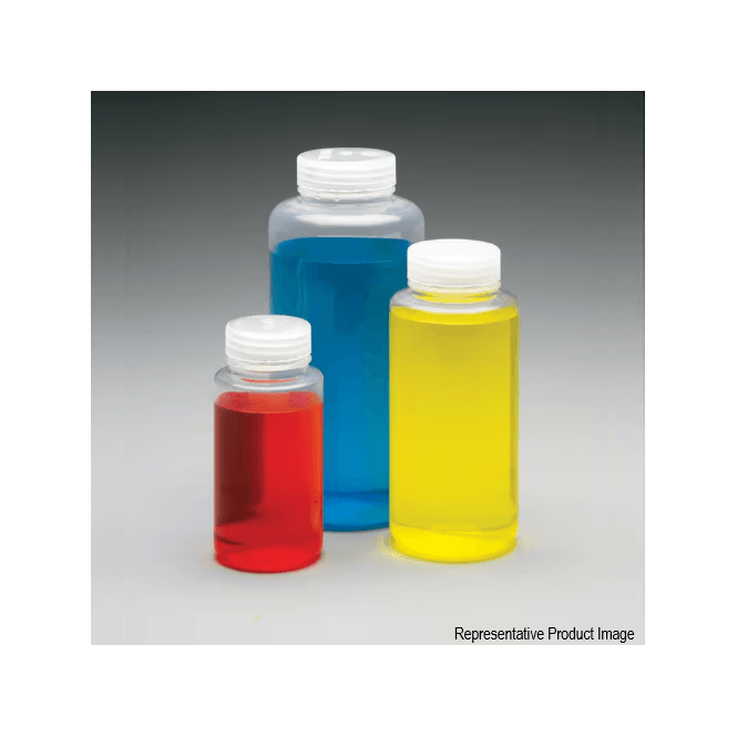 Thermo Scientific Nalgene 2107-0032 1L natural polymethylpentene (PMP) wide mouth neck round general purpose laboratory bottle with polypropylene (PP) screw cap closure