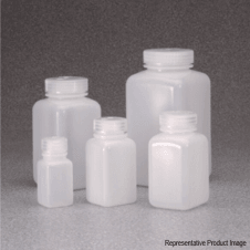 Nalgene 2114-0016 500ml natural high density polyethylene (HDPE) wide mouth neck square general purpose laboratory bottle with polypropylene (PP) screw cap closure
